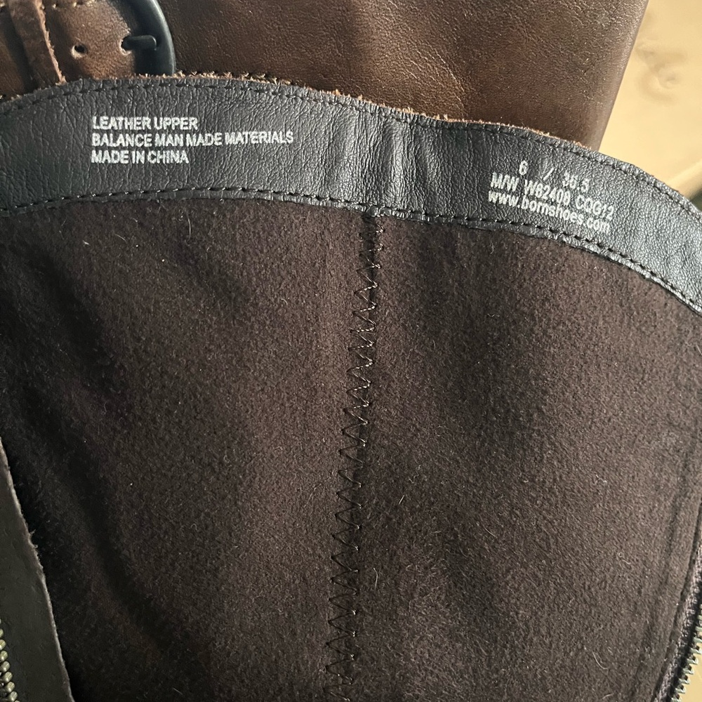 Born Brown Leather Knee-High Heeled Boots - Picture 3 of 16